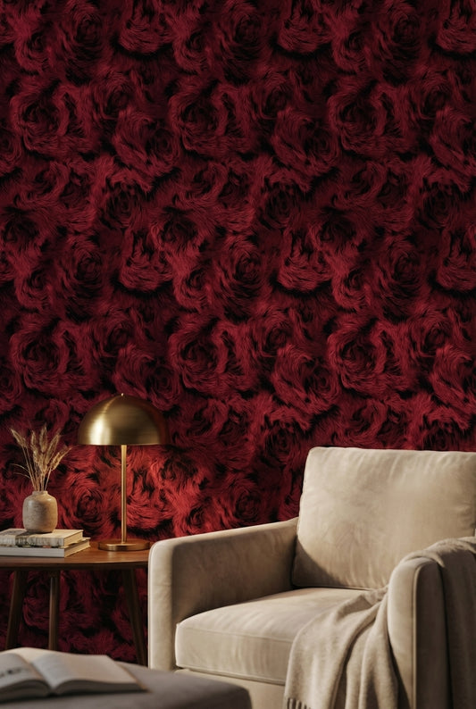 Abstract Pattern Wallpaper Dark Red Textured Mural
