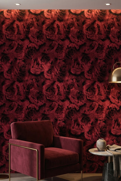 Abstract Pattern Wallpaper Dark Red Textured Mural