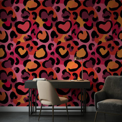 Animal Print Wallpaper Pink Modern Decorative Mural