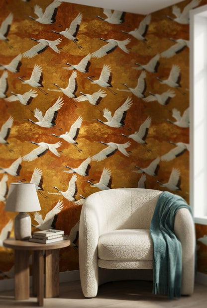 Cranes Wallpaper Flight Luxury Decorative Mural