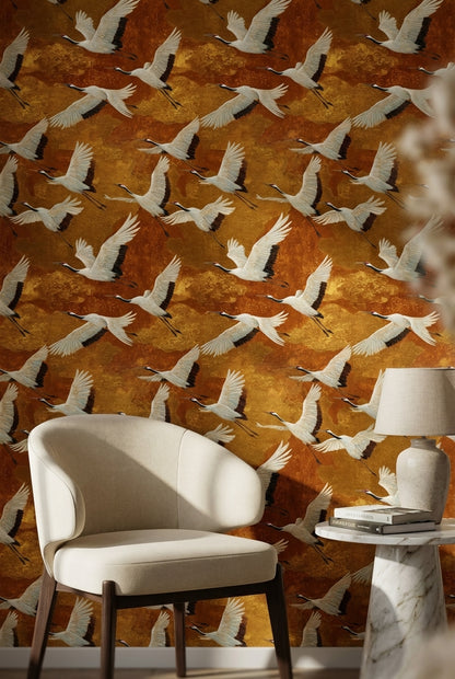 Cranes Wallpaper Flight Luxury Decorative Mural