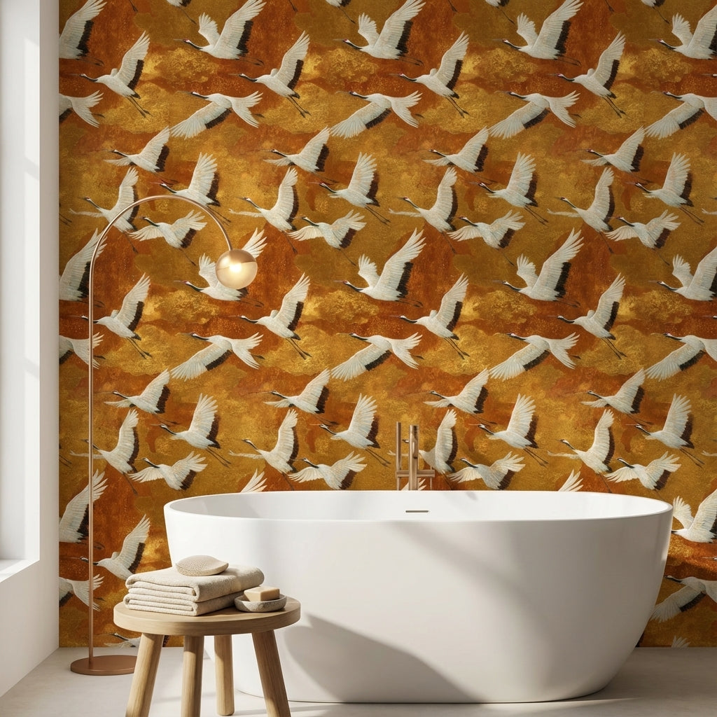 Cranes Wallpaper Flight Luxury Decorative Mural