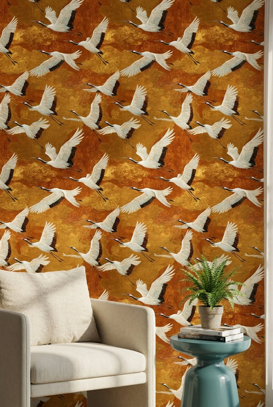Cranes Wallpaper Flight Luxury Decorative Mural