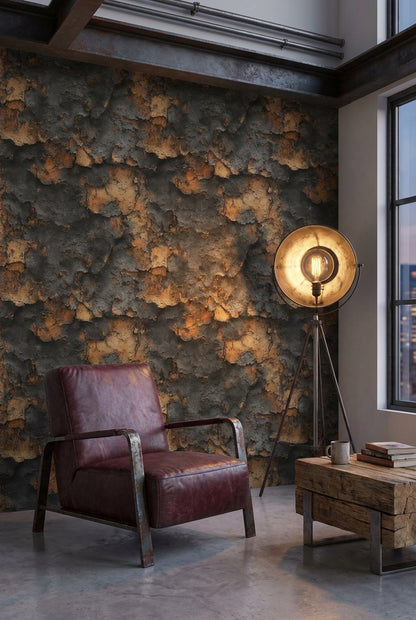 Textured Wallpaper Rustic Industrial Decorative Mural