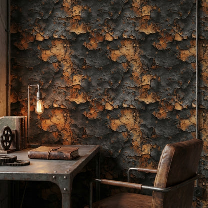 Textured Wallpaper Rustic Industrial Decorative Mural