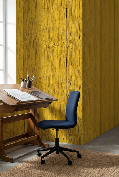Wood Wallpaper Yellow Removable Texture Wall Mural