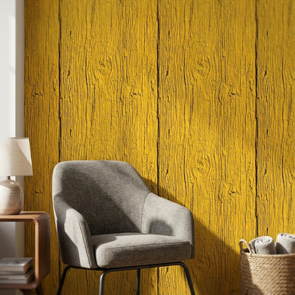 Wood Wallpaper Yellow Removable Texture Wall Mural