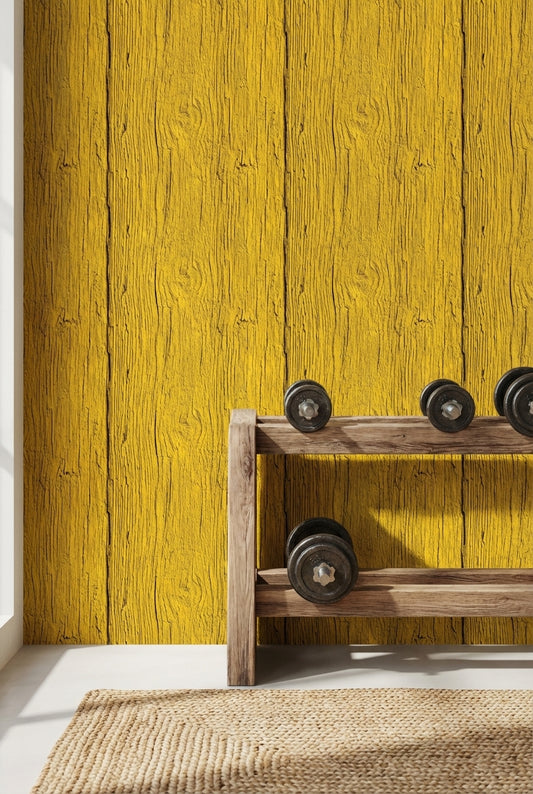 Wood Wallpaper Yellow Removable Texture Wall Mural