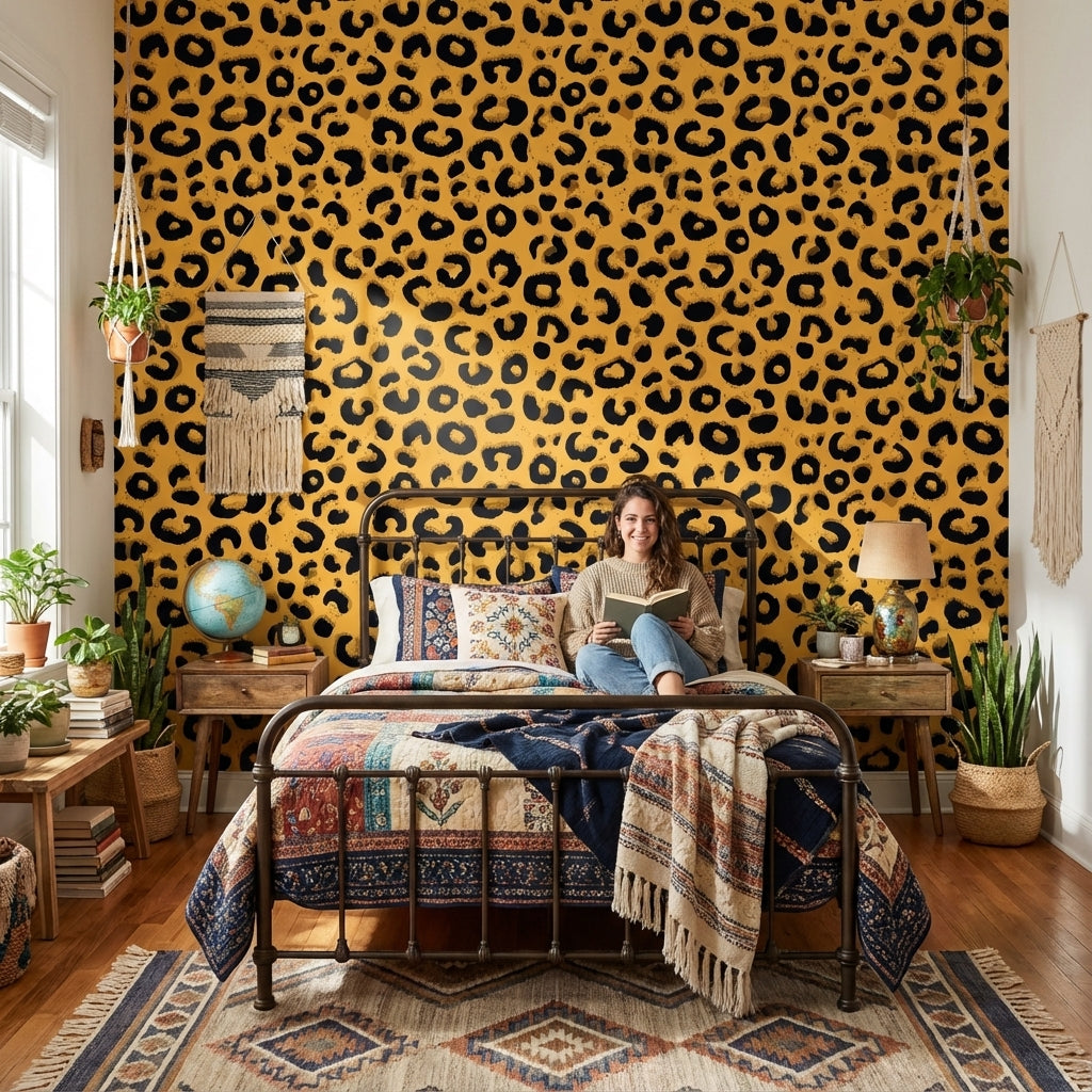 Leopard Wallpaper Animal Print Eclectic Decorative Mural