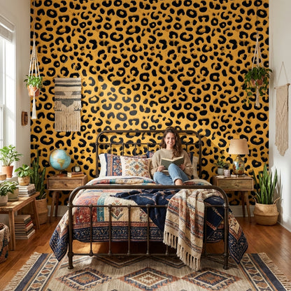 Leopard Wallpaper Animal Print Eclectic Decorative Mural