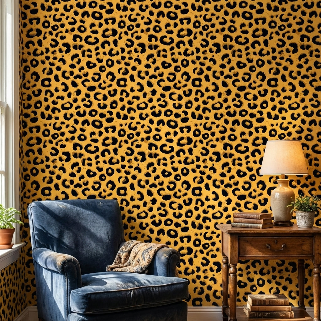 Leopard Wallpaper Animal Print Eclectic Decorative Mural