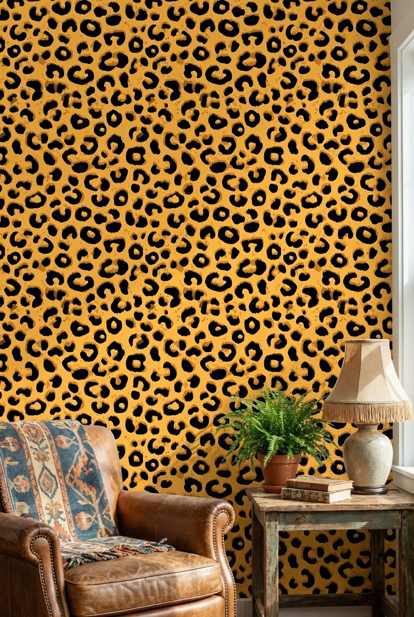 Leopard Wallpaper Animal Print Eclectic Decorative Mural