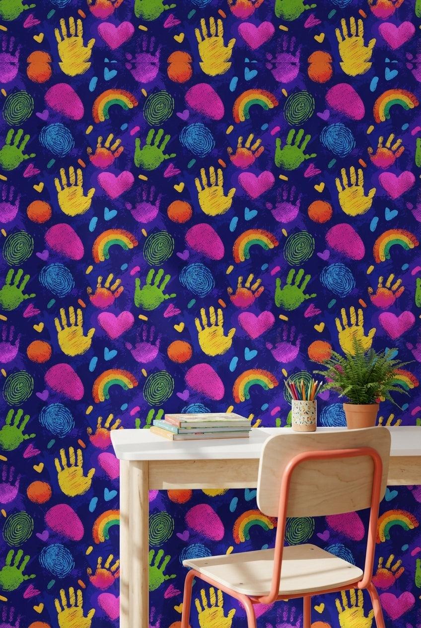 Vibrant Wallpaper Playful Abstract Decorative Mural