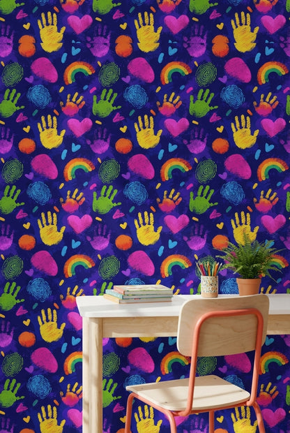 Vibrant Wallpaper Playful Abstract Decorative Mural