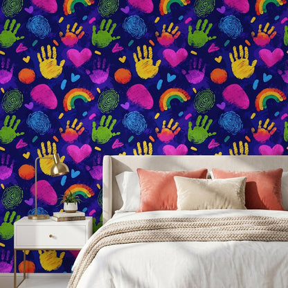 Vibrant Wallpaper Playful Abstract Decorative Mural