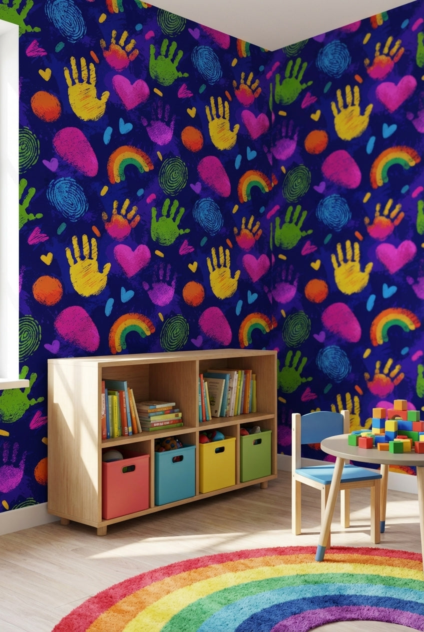 Vibrant Wallpaper Playful Abstract Decorative Mural