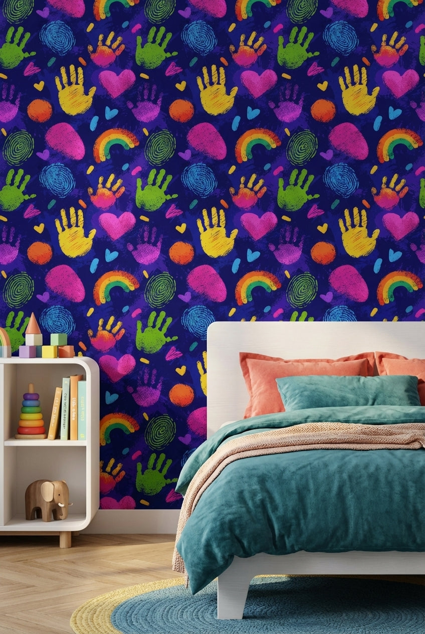 Vibrant Wallpaper Playful Abstract Decorative Mural