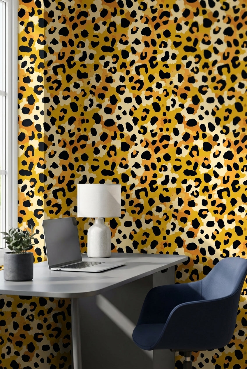 Leopard Print Wallpaper Vibrant Eclectic Wall Decor