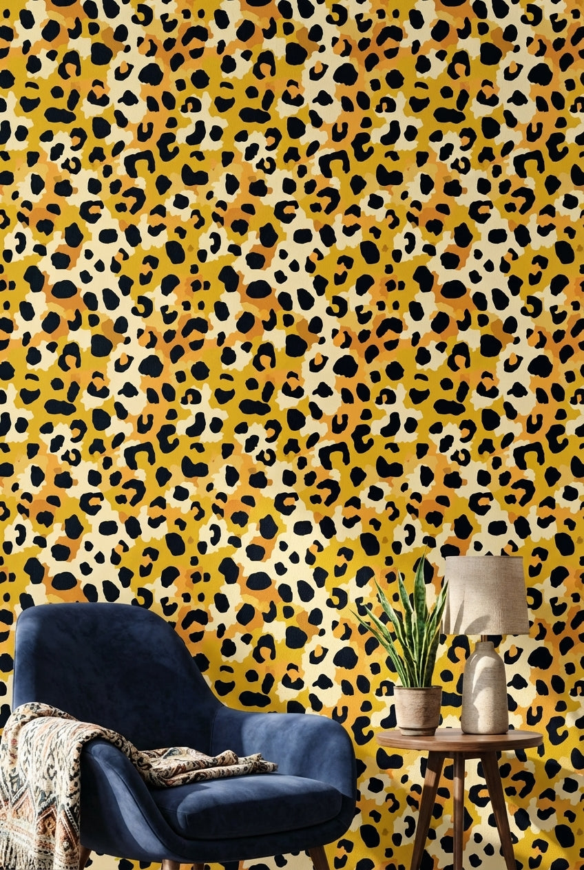 Leopard Print Wallpaper Vibrant Eclectic Wall Decor