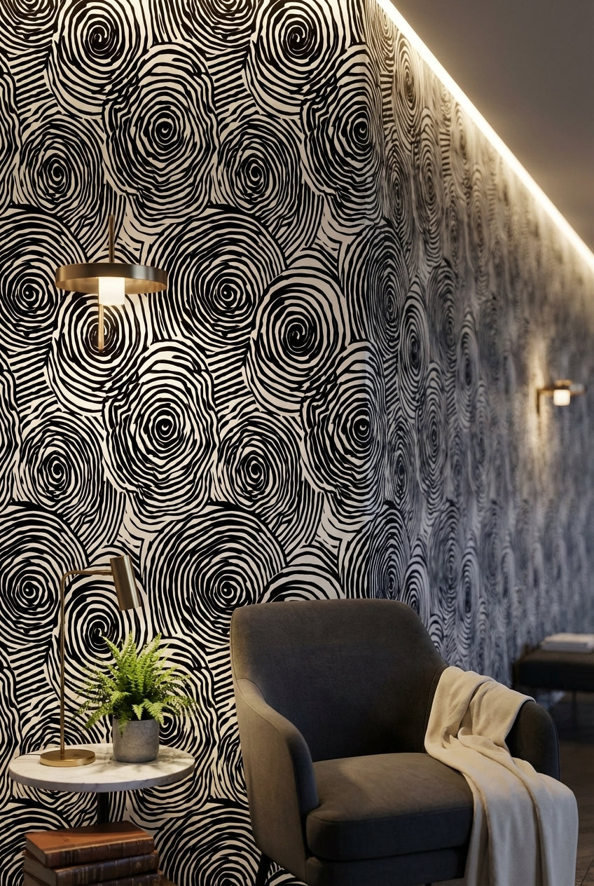 Geometric Wallpaper Black And White Removable Abstract Wall Mural