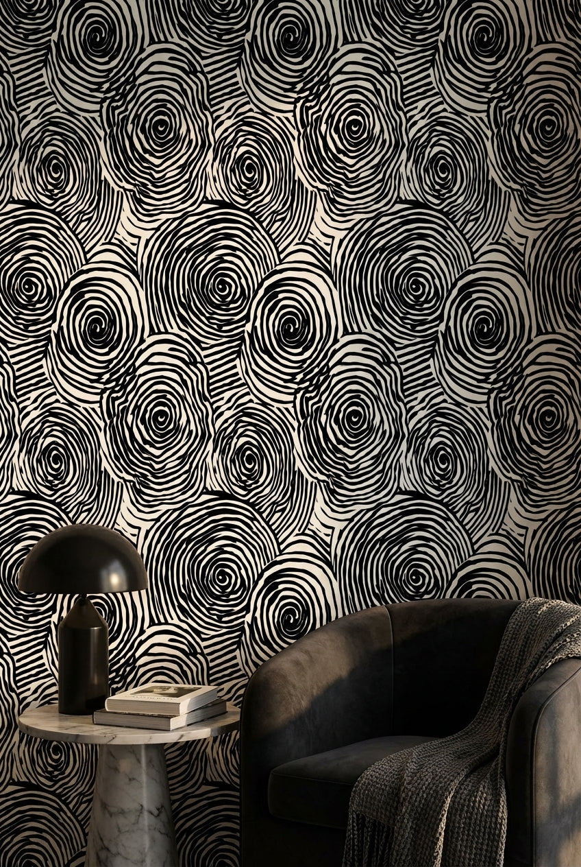 Geometric Wallpaper Black And White Removable Abstract Wall Mural