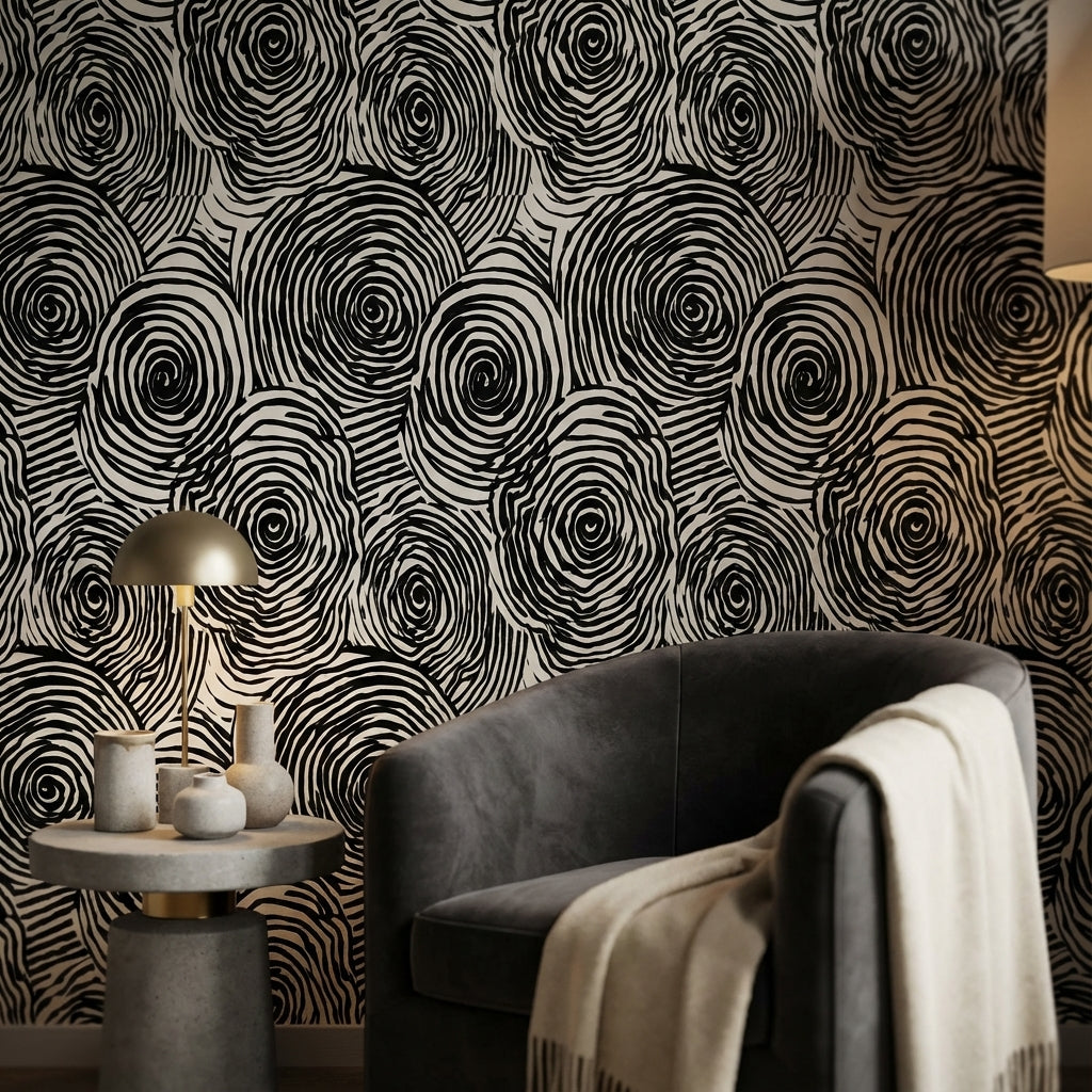 Geometric Wallpaper Black And White Removable Abstract Wall Mural
