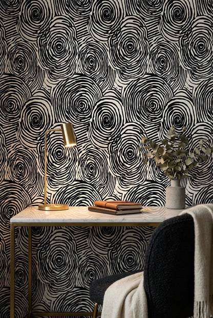 Geometric Wallpaper Black And White Removable Abstract Wall Mural