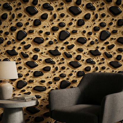 Abstract Pattern Wallpaper Organic Removable Playful Wall Mural