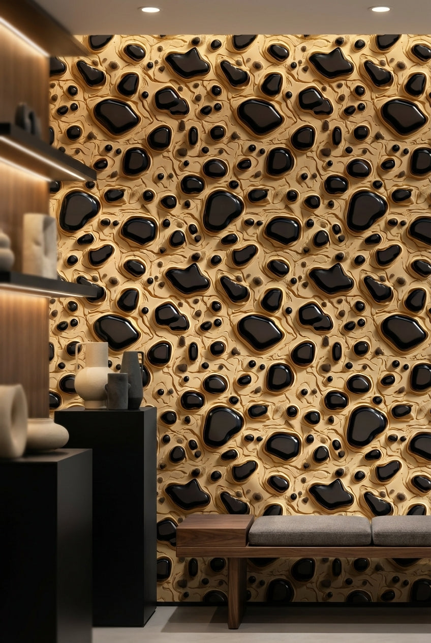 Abstract Pattern Wallpaper Organic Removable Playful Wall Mural