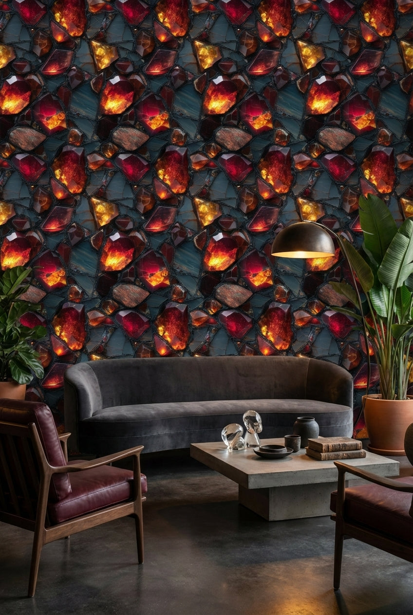 Geometric Wallpaper Abstract Gemstones Wall Mural