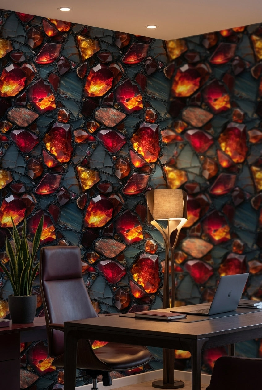 Geometric Wallpaper Abstract Gemstones Wall Mural