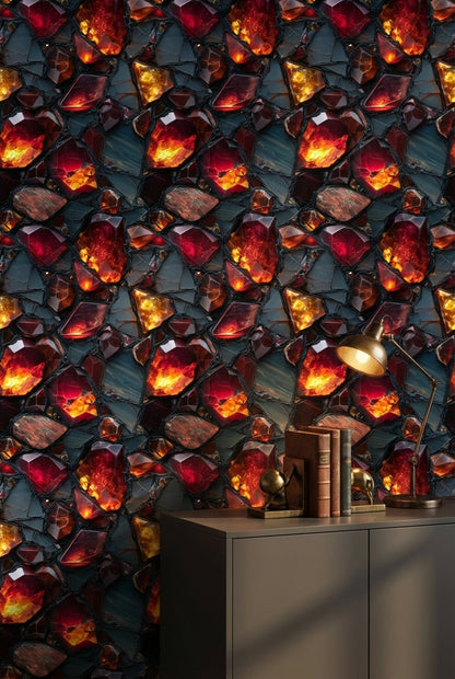 Geometric Wallpaper Abstract Gemstones Wall Mural