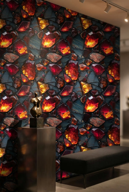 Geometric Wallpaper Abstract Gemstones Wall Mural