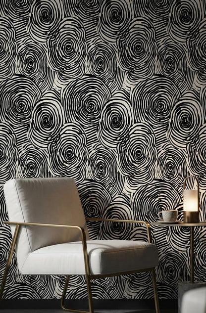 Geometric Wallpaper Black And White Removable Abstract Wall Mural