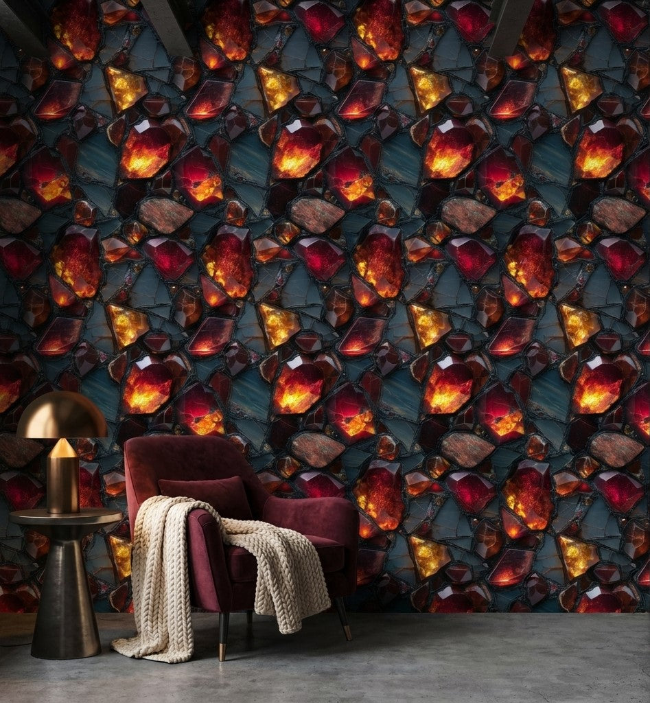 Geometric Wallpaper Abstract Gemstones Wall Mural