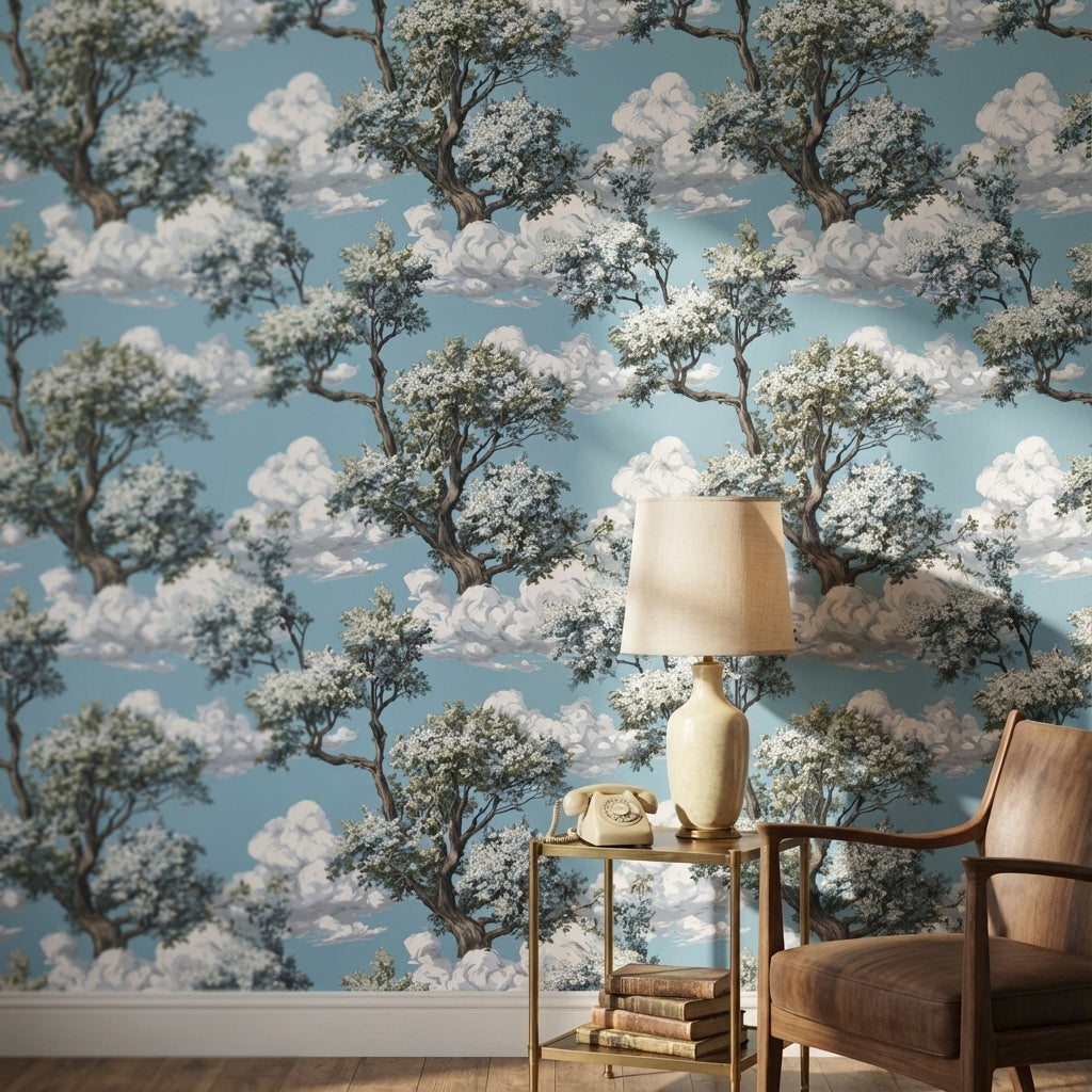 Blue Sky and Tree Landscape Wallpaper