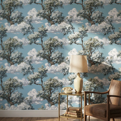 Blue Sky and Tree Landscape Wallpaper