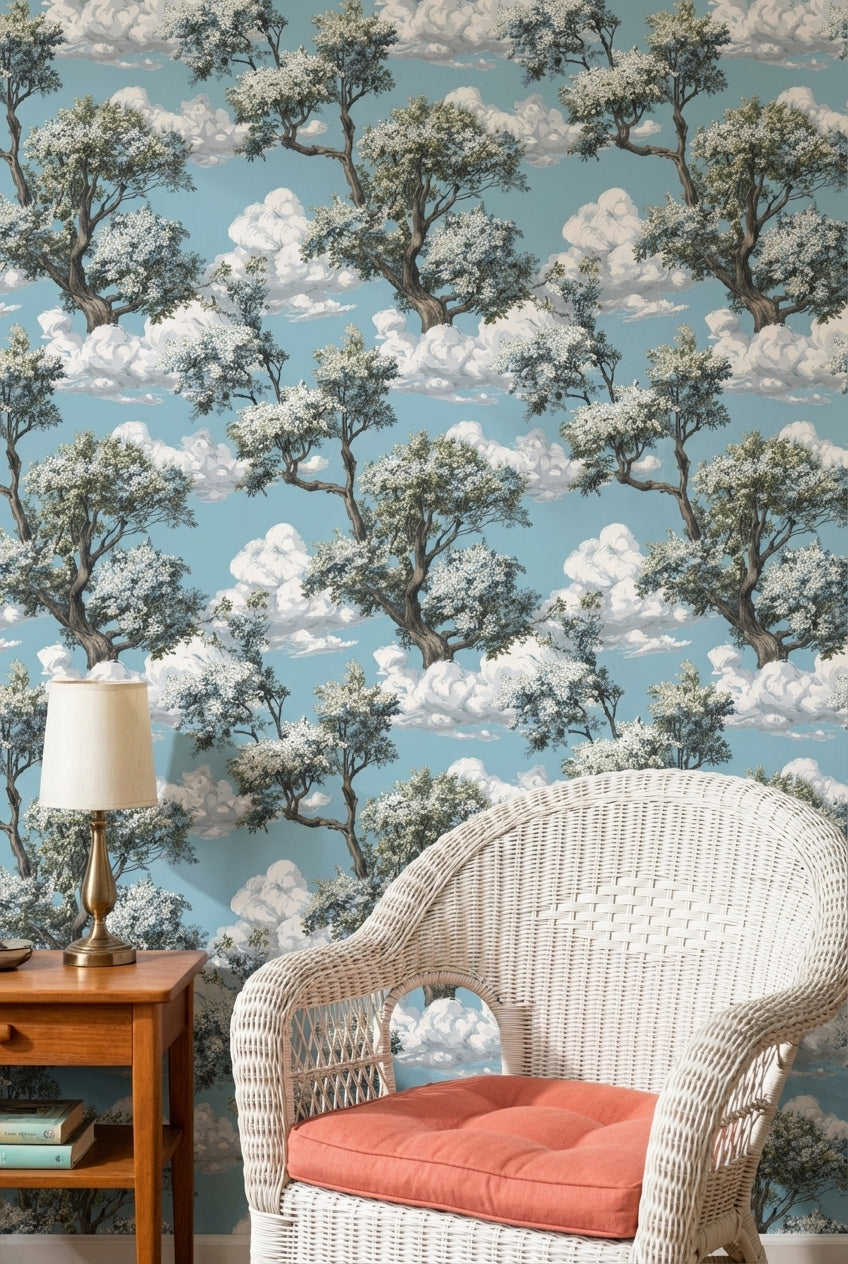 Blue Sky and Tree Landscape Wallpaper