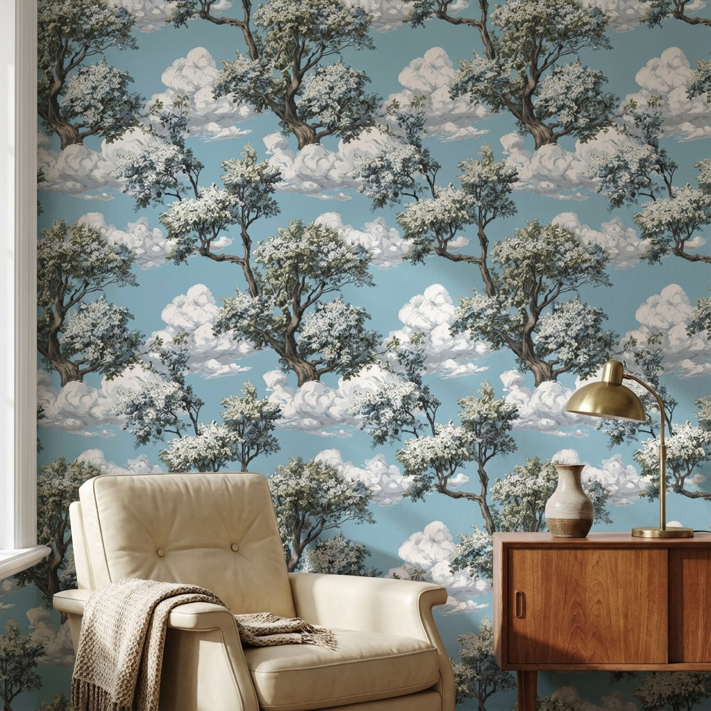 Blue Sky and Tree Landscape Wallpaper