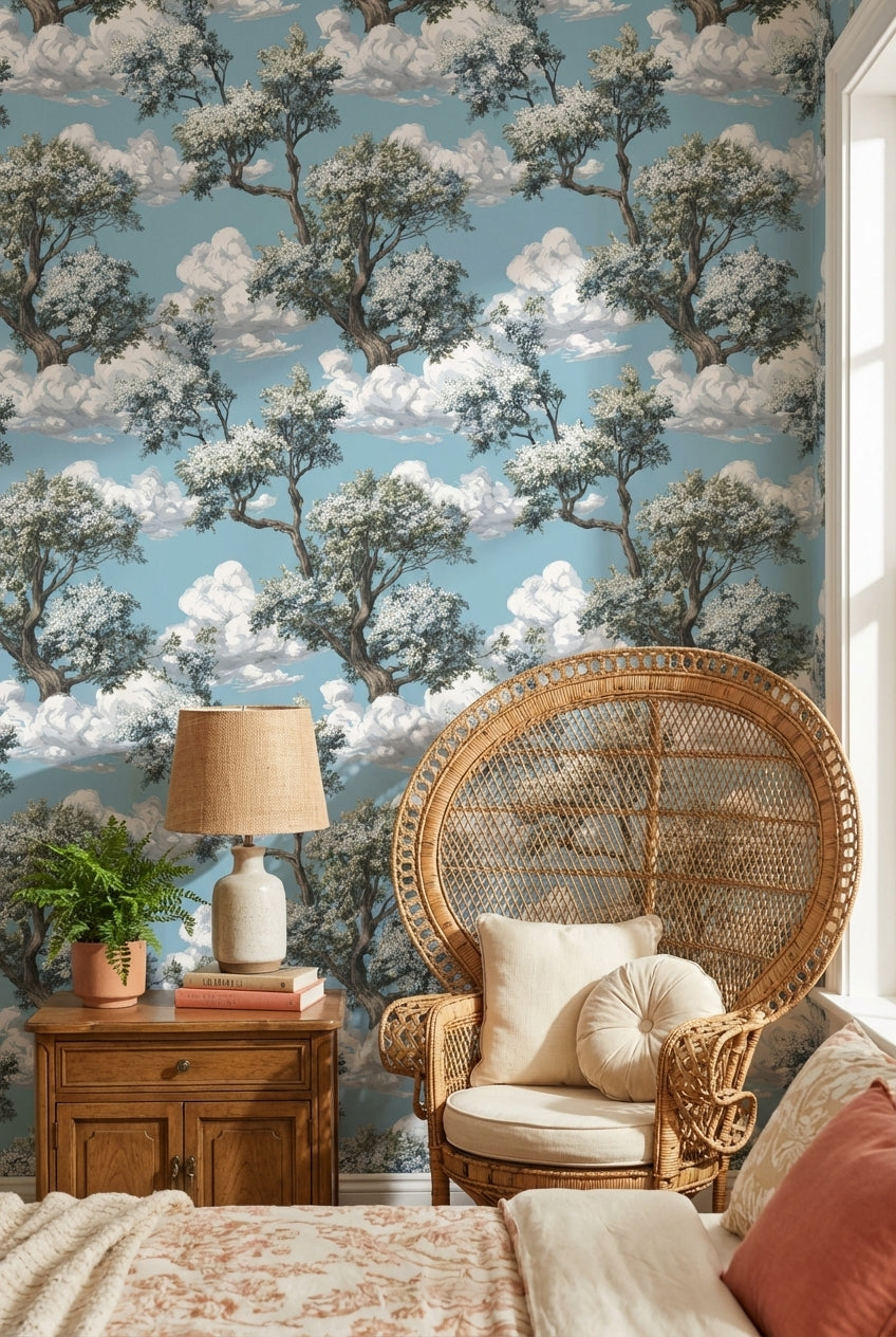 Blue Sky and Tree Landscape Wallpaper