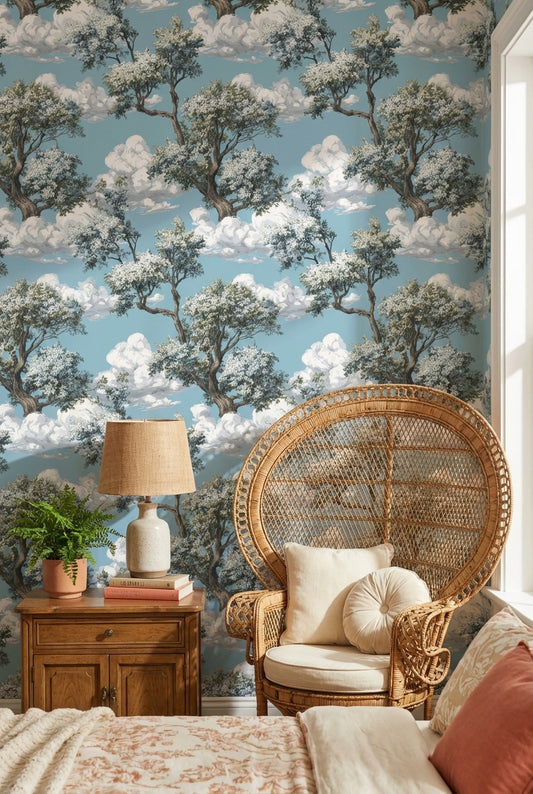 Blue Sky and Tree Landscape Wallpaper