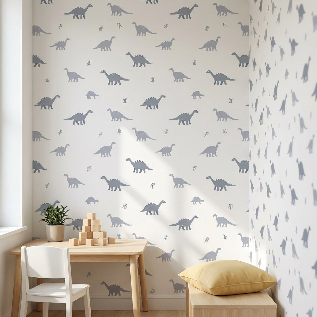 White and Gray Dinosaur Kids Wallpaper