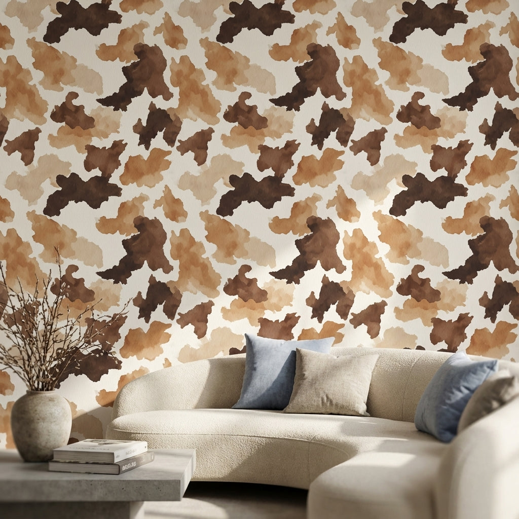 Warm Neutral Abstract Watercolor Wallpaper