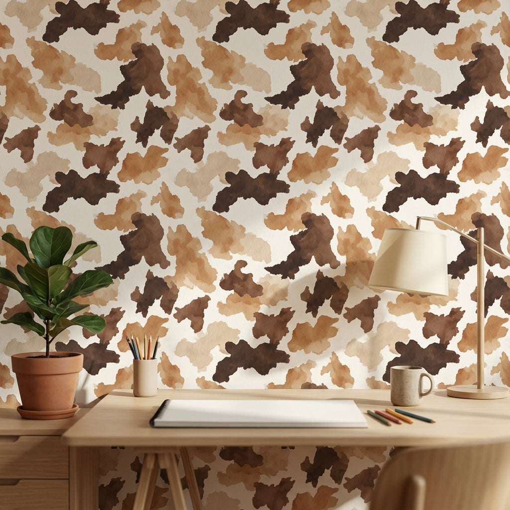 Warm Neutral Abstract Watercolor Wallpaper
