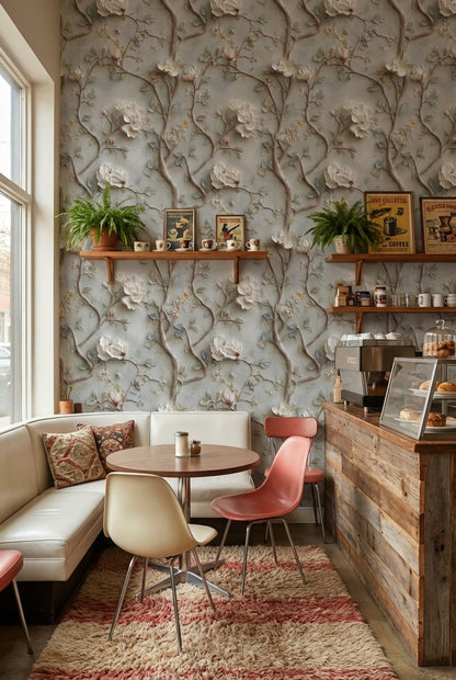 Cream Magnolia Blossom Elegance Wallpaper