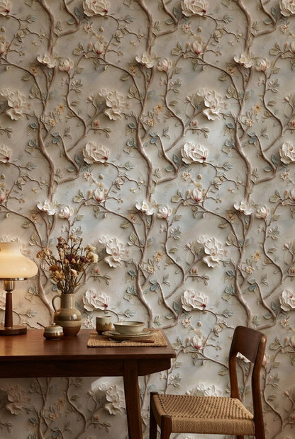 Cream Magnolia Blossom Elegance Wallpaper