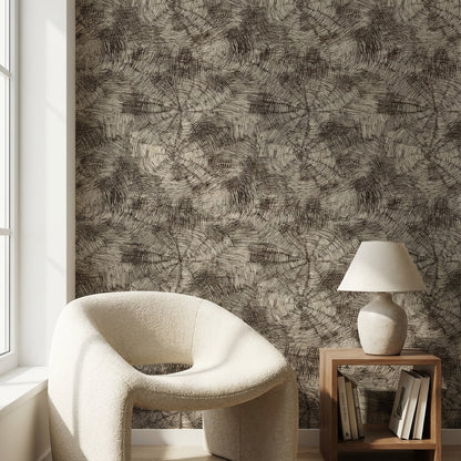 Earthy Brown Circular Abstract Pattern Wallpaper