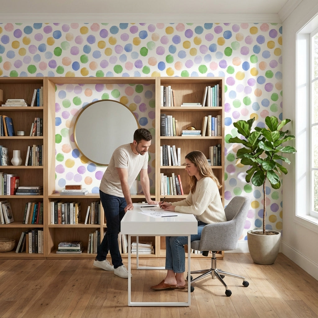 Playful Multicolor Dotted Pattern Wallpaper