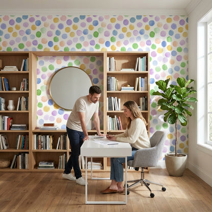 Playful Multicolor Dotted Pattern Wallpaper