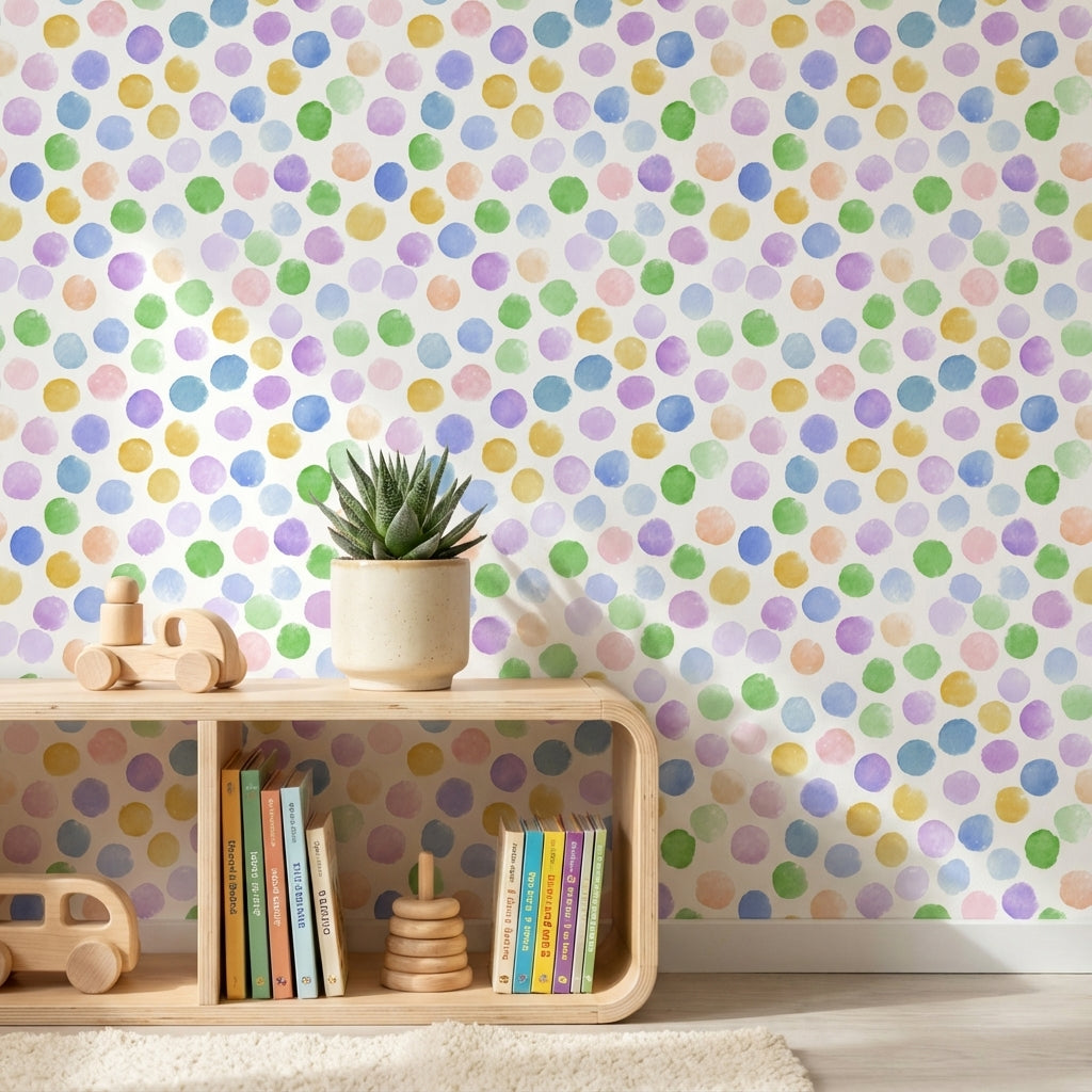 Playful Multicolor Dotted Pattern Wallpaper